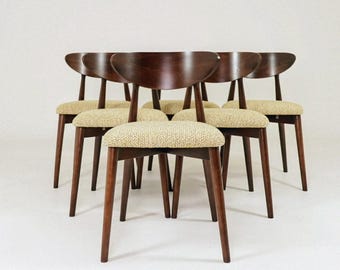 Dining chairs set of 6 scandinave design green nebula mid century modern design