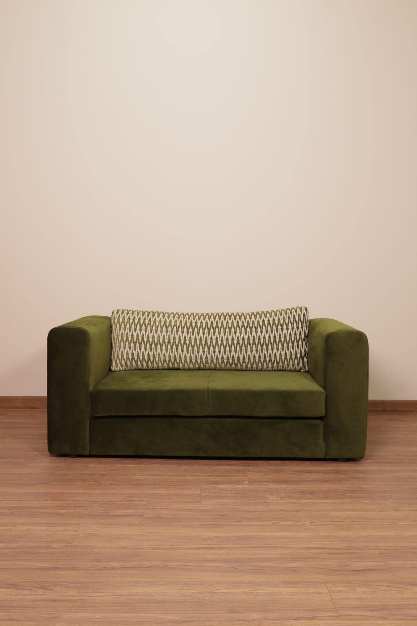 Canapé Minimaliste 2 Places Vert Olive Foncé Design Mcm