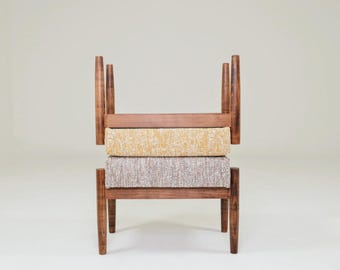 Kids stools children chairs granola mix yellow brown Scandinavian design