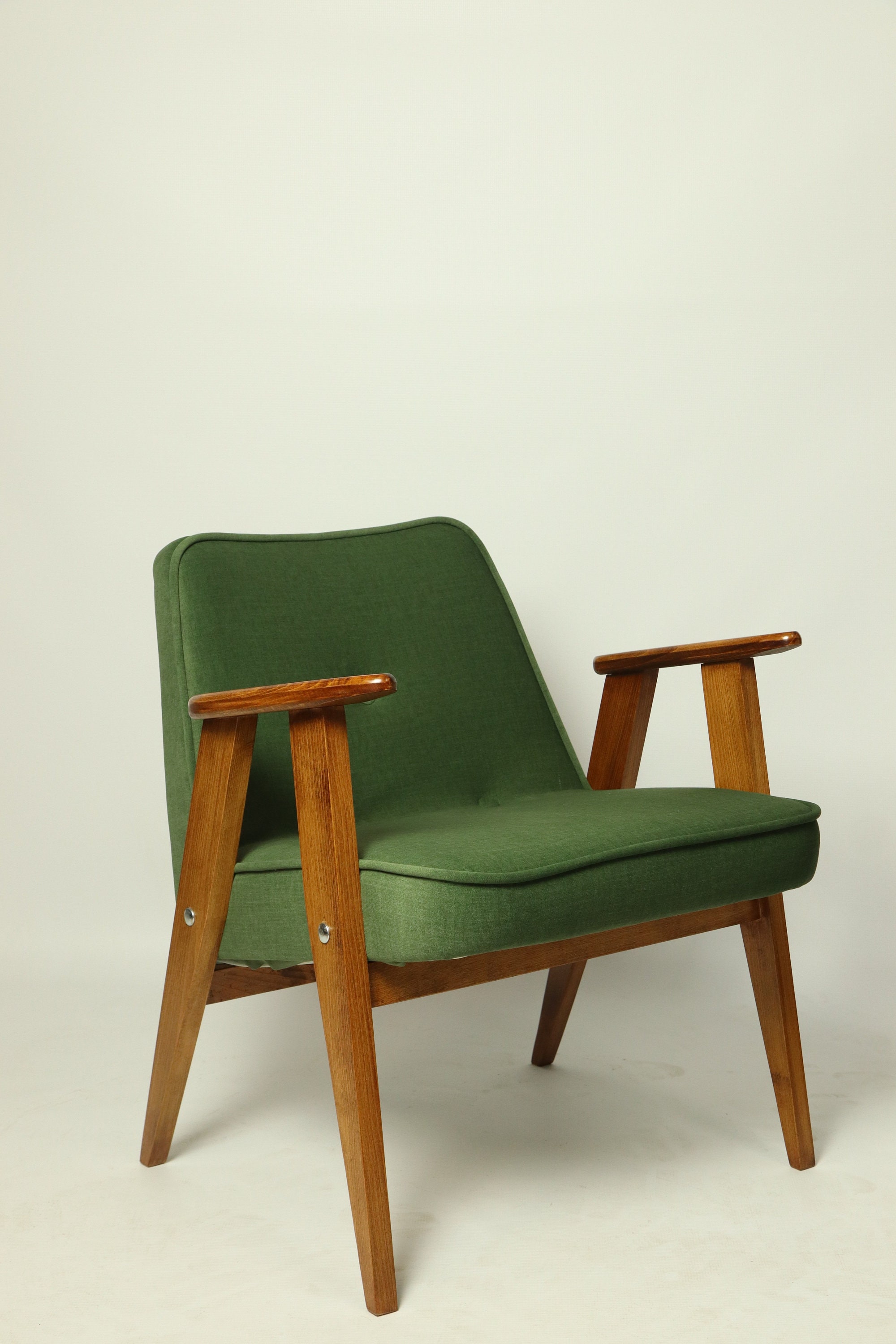 Fauteuil De Salon Design Scandinave Par Chierowski 1962 Chêne Vert Bouteille Fauteuil Longue Chaise Style Bohème