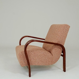 Art deco armchair pinky winky polka dot 1950 Kropacek and Kozelka