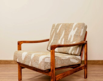 Scandinavian armchair beige brown safari 1965 design by Z.Baczyk