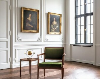 Klassieke fauteuil groene oregano moher eclectische woonkamerstoel