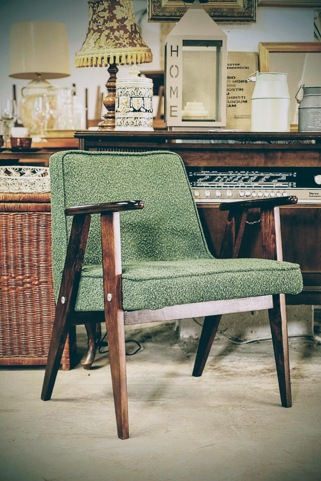 Scandinavian Armchair Retro Design by Chierowski 1962 Green