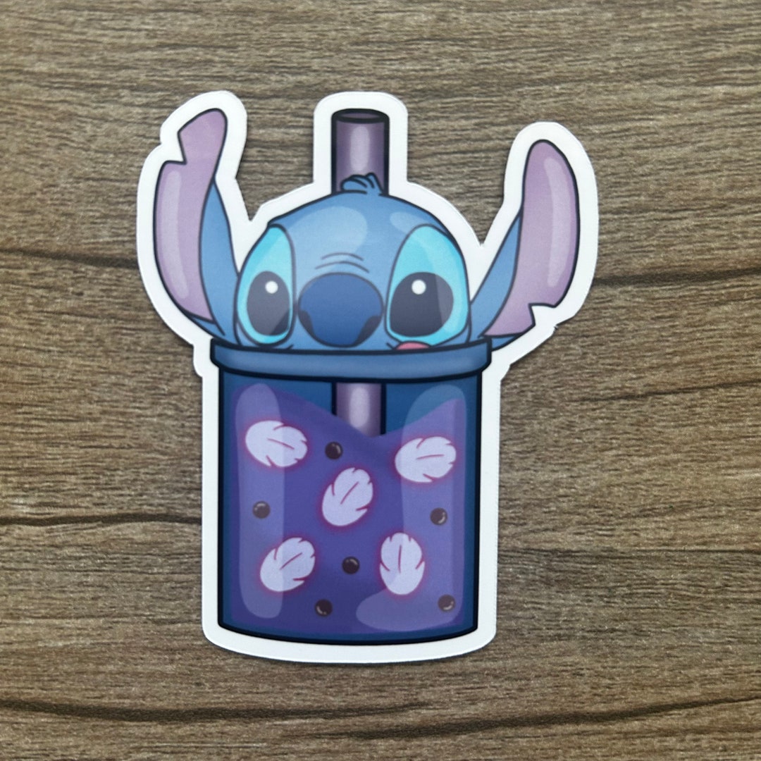 Stitch Boba stitch Boba Sticker Etsy