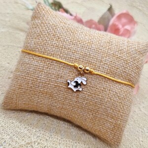 Bunny Macrame Bracelet - delicate bracelet with bunny charm