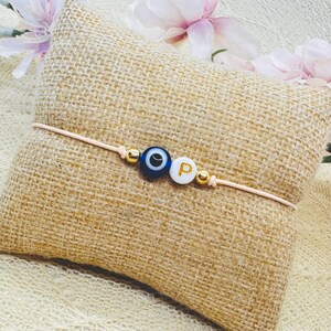 Pulseira Evil Eye elástica personalizada - pulseira feminina de filigrana amuleto da sorte