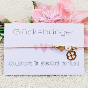 Pulsera de macramé con amuleto de la suerte personalizada - delicada pulsera de la amistad - idea de regalo para novia