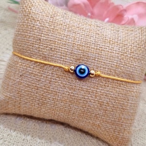 Evil Eye Makramee Armband inkl. Glücksbringer Kärtchen - Nazar Glücksbringer Armband