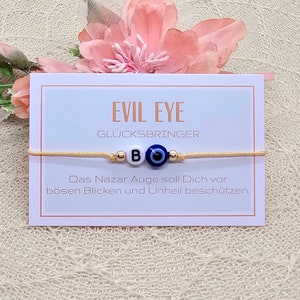 Pulsera personalizada Evil Eye que incluye tarjeta - Pulsera Nazar con amuleto de la suerte