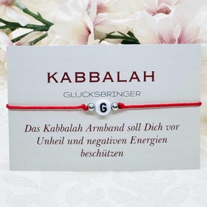 Bracelet Kabbale personnalisé avec carte porte-bonheur - bracelet porte-bonheur en fil rouge