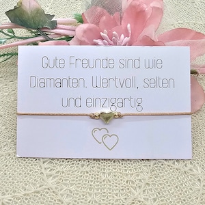 Bracelet coeur meilleurs amis - bracelet d'amitié délicat en macramé comprenant des cartes