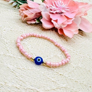 Pulseira de contas Evil Eye incluindo cartão de amuleto da sorte - Pulseira de amuleto da sorte Nazar