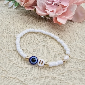 Pulseira de contas Evil Eye incluindo cartão de amuleto da sorte - Pulseira de amuleto da sorte Nazar