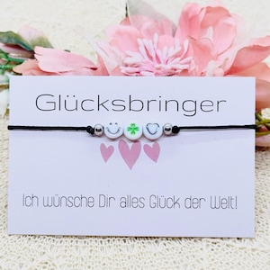 Pulsera de amistad con amuleto de la suerte sonriente de plata - regalo para ella