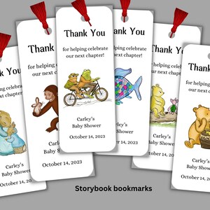 Digital Download Storybook Baby Shower Bookmark, Bookmark Favors, Baby ...