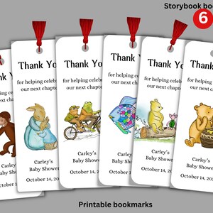 Digital Download Storybook Baby Shower Bookmark, Bookmark Favors, Baby ...
