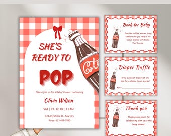 She's Ready to Pop, Ready to Pop Baby Shower, Pop Baby Shower Invitation, Soda Baby Shower Invite, Baby Shower Invitation, 2025 Baby Shower