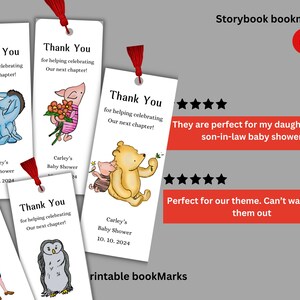 Digital Download Storybook Baby Shower Bookmark, Bookmark Favors, Baby ...