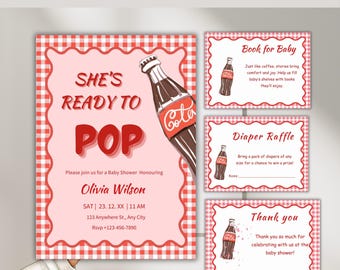 She's Ready to Pop, Ready to Pop Baby Shower, Pop Baby Shower Invitation, Soda Baby Shower Invite, Baby Shower Invitation, 2025 Baby Shower