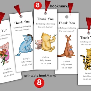 Classic Winnie and Friends Pooh PNG Clipart Bundle, Printable,Instant Digital Download, Vintage Pooh Baby Shower, 8 Image PNG,Pooh bookmarks