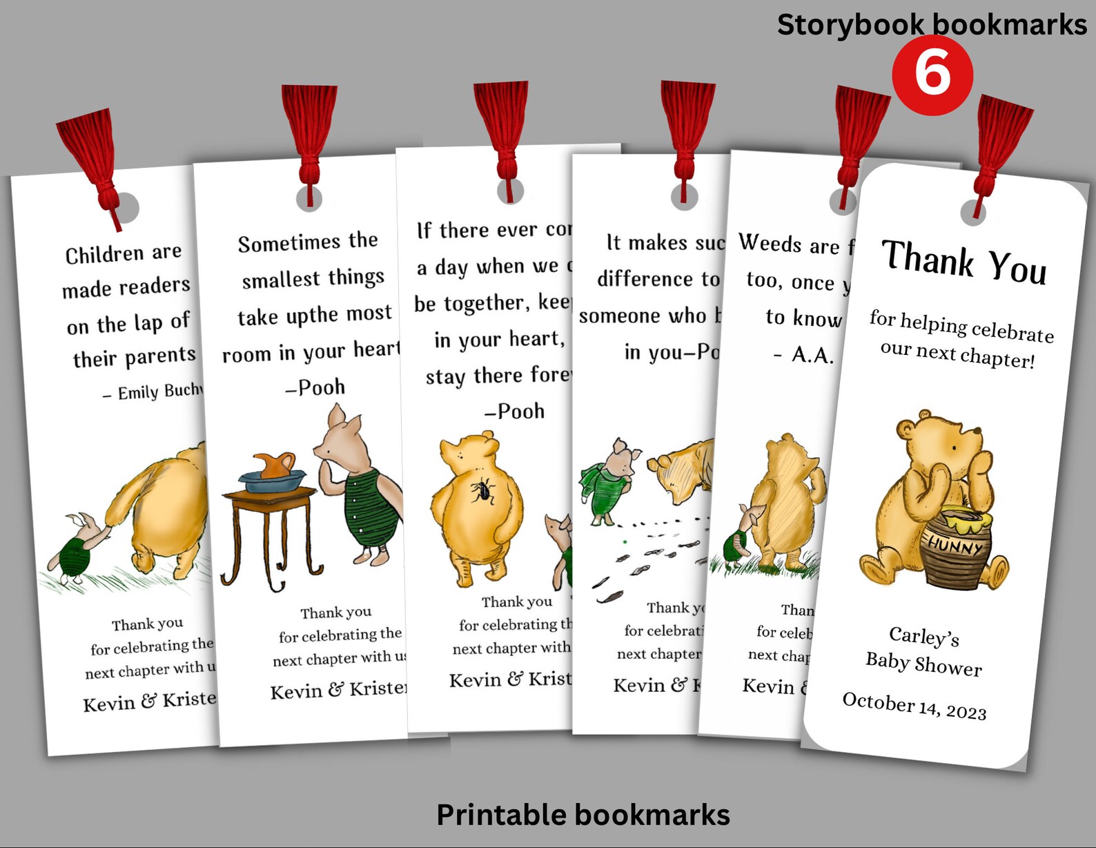 Digital Download Storybook Baby Shower Bookmark, Bookmark Favors, Baby ...