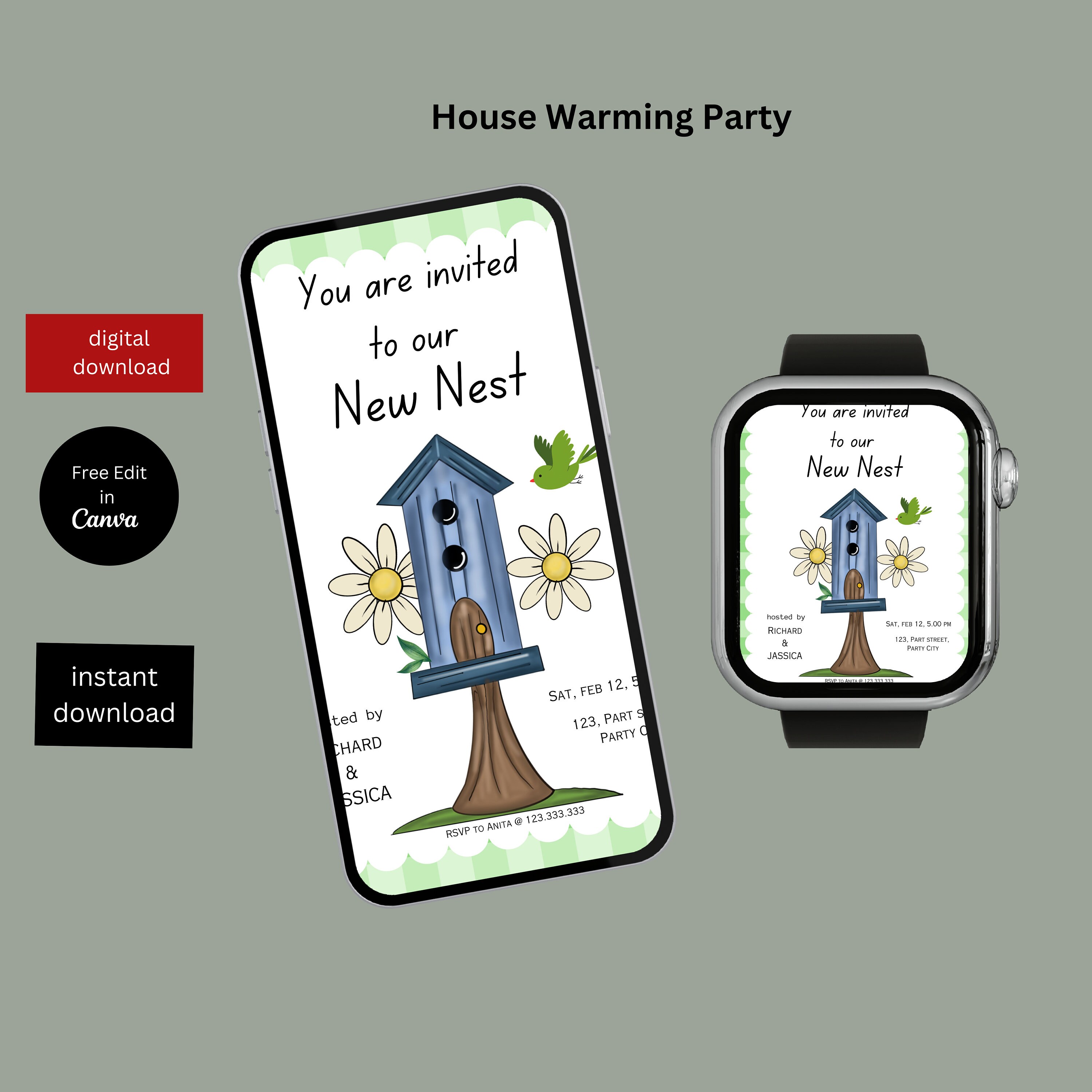 Editable House Warming Invitation, House Warming Party, Modern ...