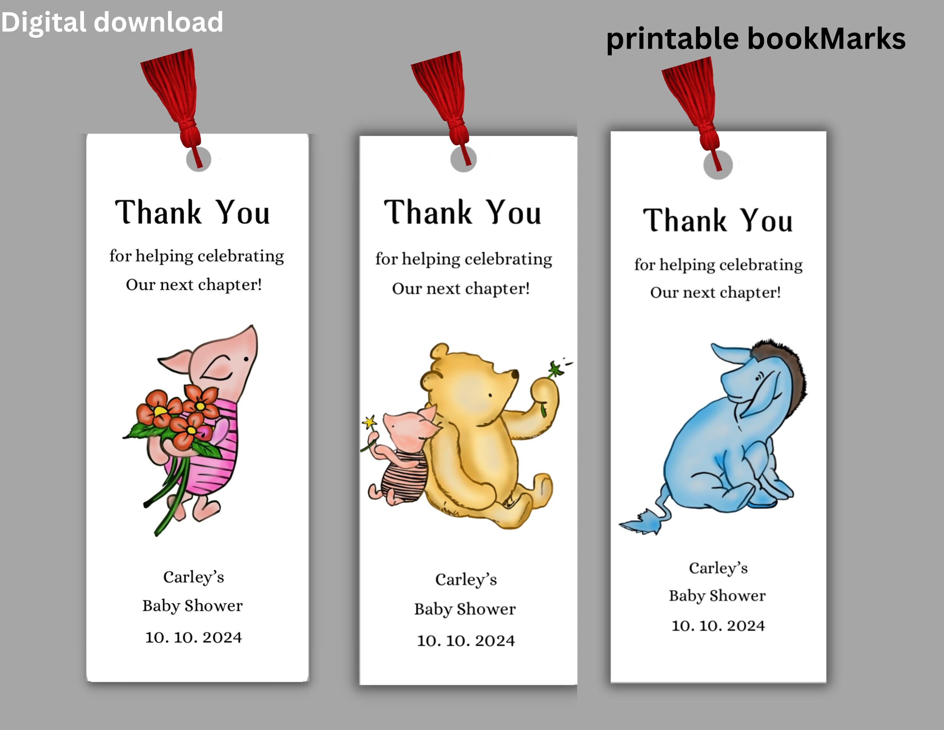 Digital Download Storybook Baby Shower Bookmark, Bookmark Favors, Baby ...