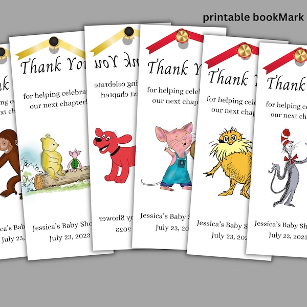 Digital Download Storybook Baby Shower Bookmark, Bookmark Favors, Baby Shower Bookmark Favors, Baby Shower Ideas, Storybook Birthday Party-2