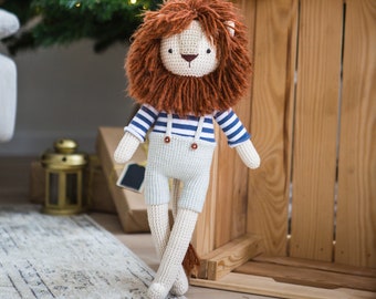 Nice lion toy in overalls