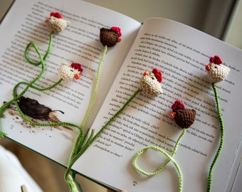 Cute hen bookmark