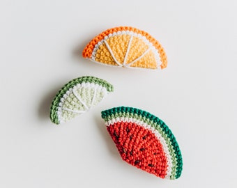 Set of fruit brooches