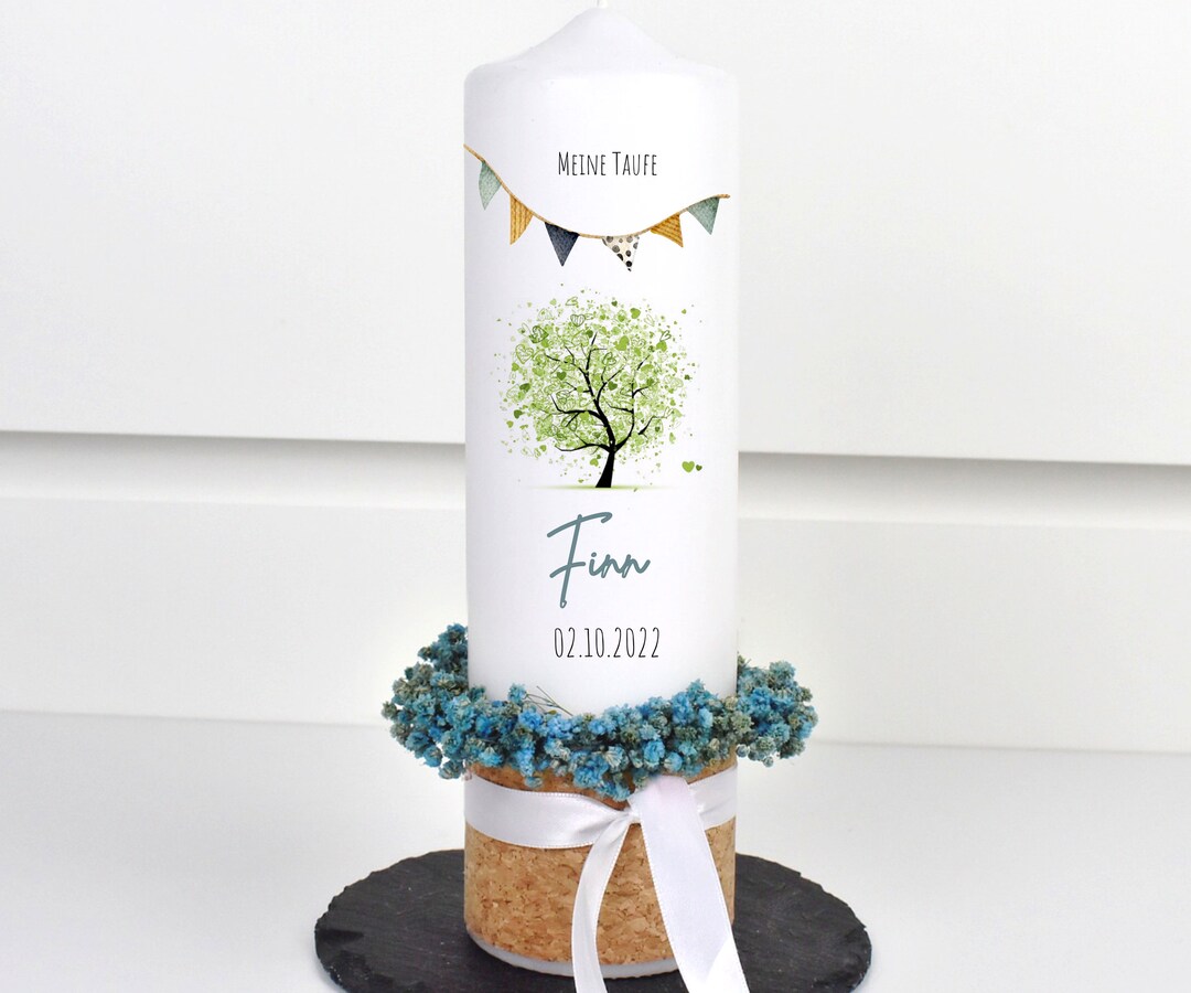 Design SET Baptismal Candle Tree of Life Optionally With Cork Etsy