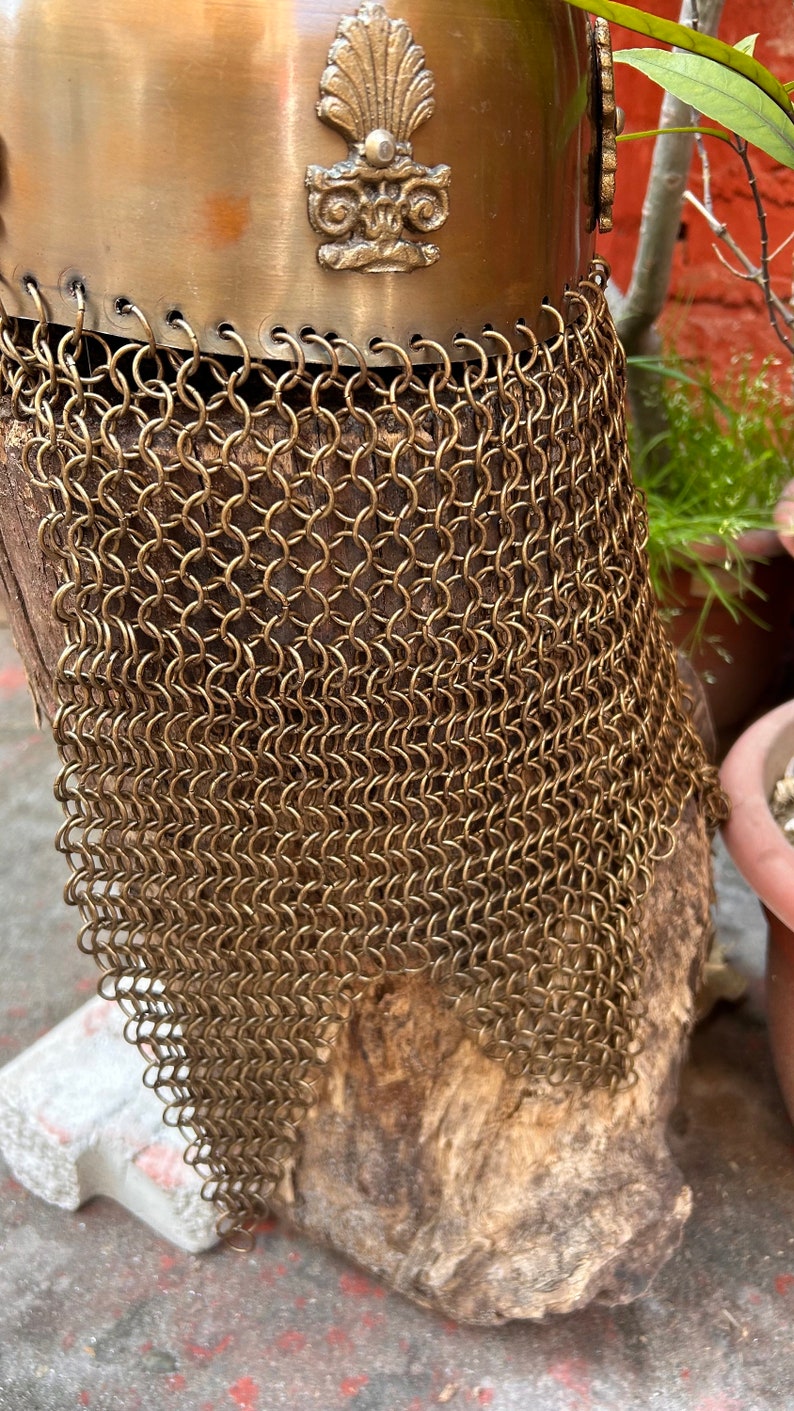 Handmade Golden Chain Mail Indian Traditional Akber King Helmet Indian ...