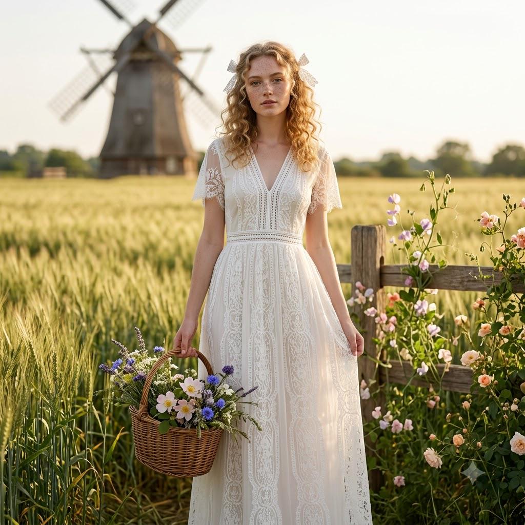 Lace Country Dress Women