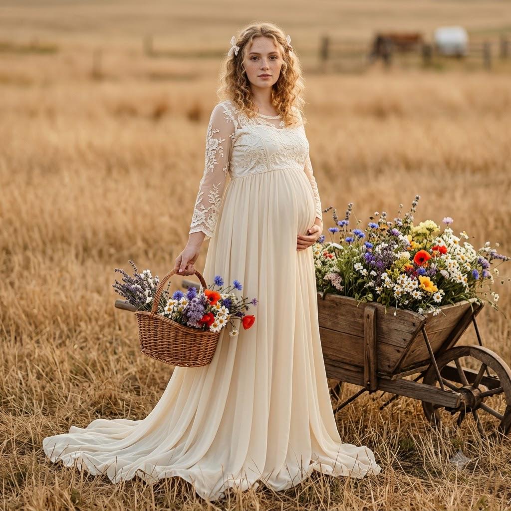 cottagecore maternity dress Petal Dress - Black BACK DETAILS_Open Back Wedding dress Fashioned in a maxi Color:#8-Red