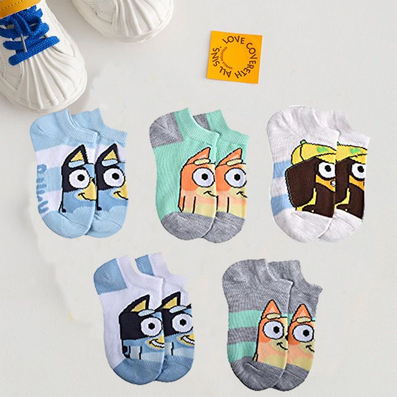 Handmade Bluey Socks for Kids 5 Pairs Low Cut Socks for Boys Etsy