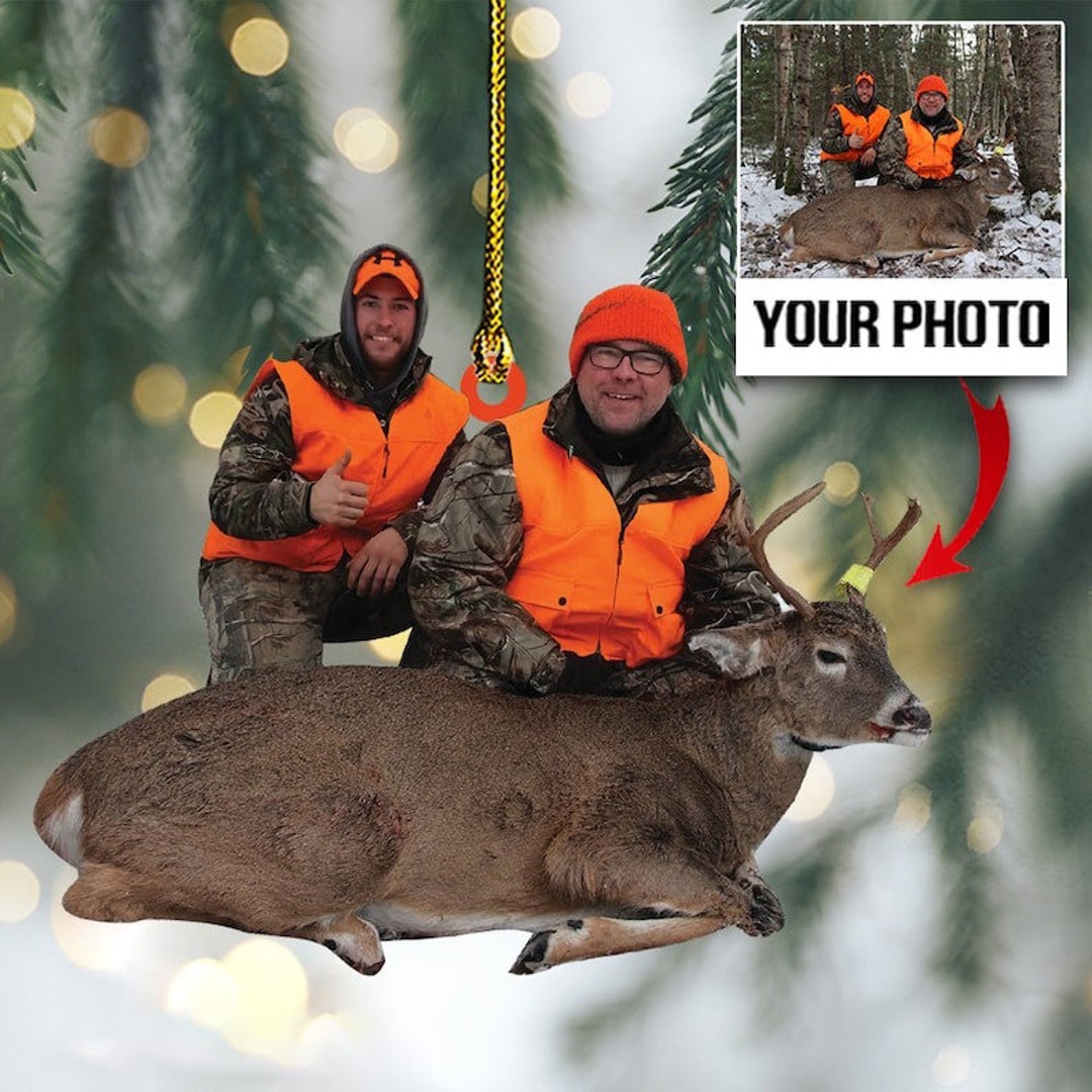 Custom Photo Deer Hunting Tree Ornament Hunting Ornament Etsy