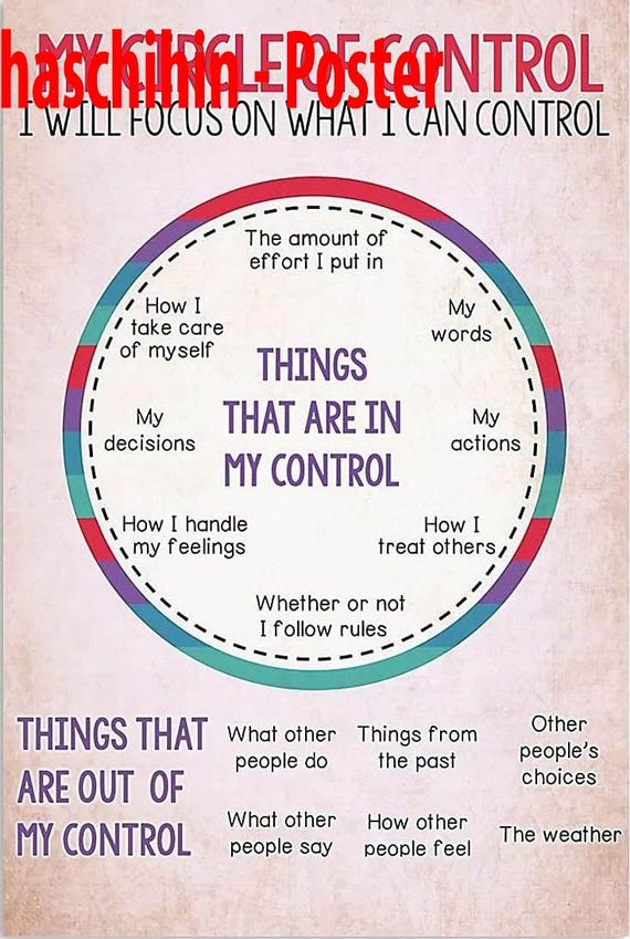 My Circle of Control I Will Focus on Whᴀt I Cᴀn Control Poster