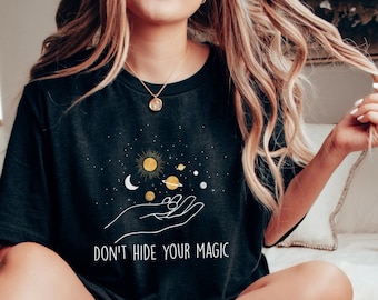 Inspiring Tshirt Magic Moon / Space Tshirt - Motivations Shirt - Celestial Stars Shirt - Universe shirt