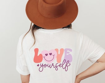 Tshirt motivazionale "amor proprio" - Vibrazioni positive Tshirt retrò - Camicia motivazionale - Empowered Women Clothing
