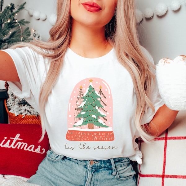 Christmas Tshirt - Christmas Snow Globe - WinterShirt - BohoClothing - Winter Shirt - Tshirt WinterMotiv - Cottagecorestyle - ChristmasShirt