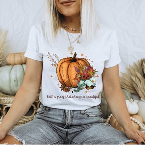 Autumn Tshirt Fall Pumpkin - Pumpkin Shirt - Boho Clothing - Autumn Shirt - Tshirt Autumn Motif - Cottagecore-Style - Autumn Shirt