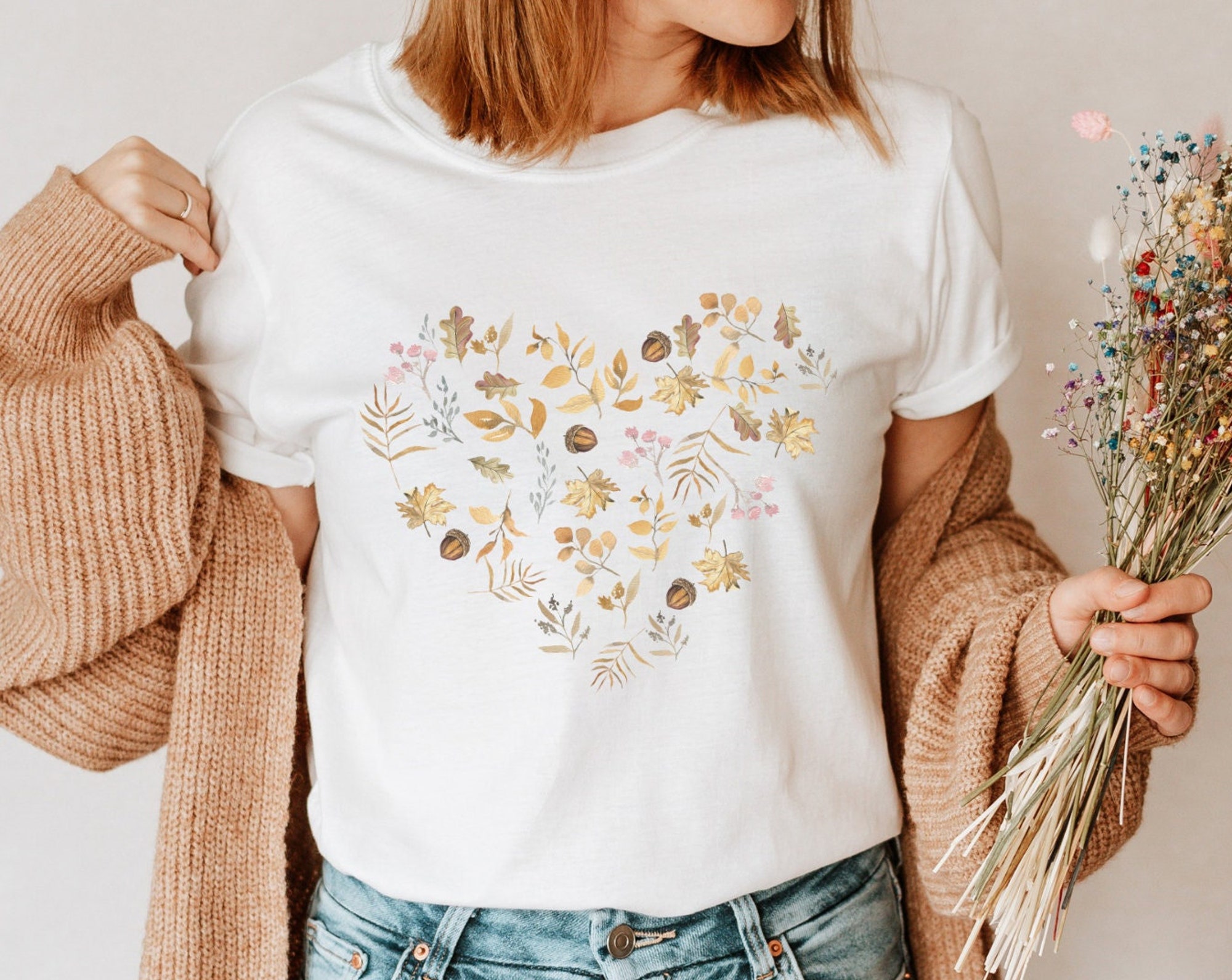 Herbst Pastell Kürbisse Bältter Herz - Pumpkin T-Shirt Herbst Pastell Kürbisse Bältter Herz - Pumpkin T-Shirt