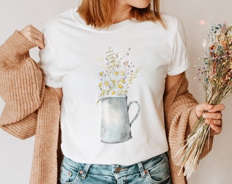 Summer Flower Shirt - Spring Shirt - Cottagecore Nature Botanical Shirt - Fairycore Clothing - Mystical Moon Clothes