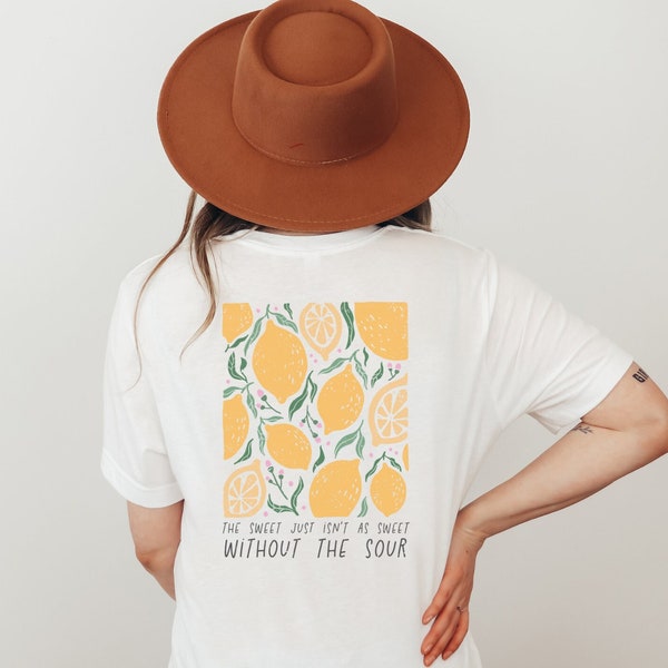 Tshirt Zitronen Hippie / Retro - Lemon Inspirierendes Tshirt Hippie Quote Flowers Tshirt - Motivations Shirt - Empowered Women Clothing