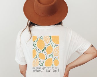 Tshirt Lemons Hippie / Retro - Lemon Inspirational Tshirt Hippie Quote Flowers Tshirt - Motivational Shirt - Empowered Women Clothing