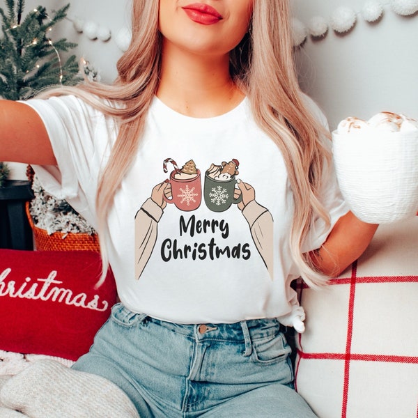 Christmas Tshirt - Christmas Coffee Friends - Winter Clothing - Winter Shirt - Tshirt Wintermotiv - Cottagecorestyle - Christmas Shirt