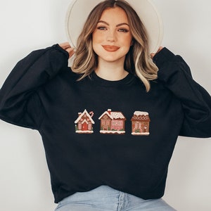 Kersttrui - Kersttrui met gemberbroodhuisje - Boho-kleding - Kerstkleding - Kersttrui - Cottagecore-stijl