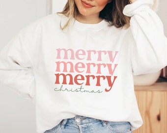 Christmas Sweater - Christmas MERRY CHRISTMAS - Boho Clothing - Christmas Clothing - Cute Christmas Sweatshirt - Cottagecore style